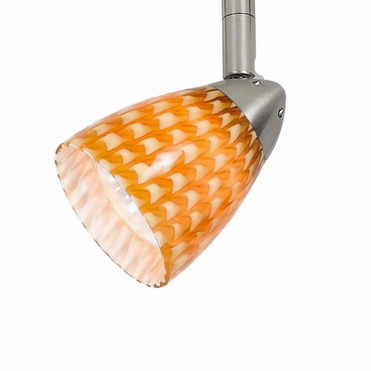 Benzara 50 Watt Track Fixture with Handblown Glass Shade, Silver and Yellow