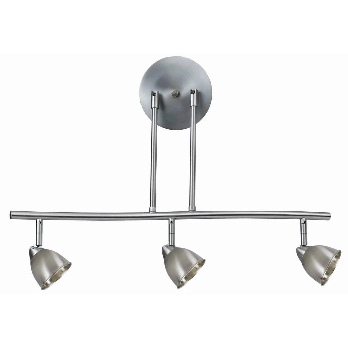Benzara 3 Light 120V Metal Track Light Fixture with Round Shade, Silver