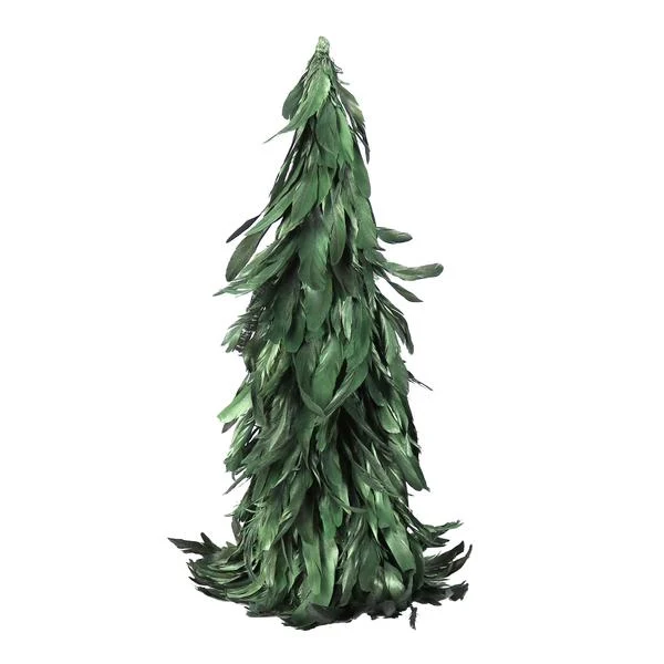Benzara Nature Inspired decorative Feather Tree with Painted Details, Large, Green