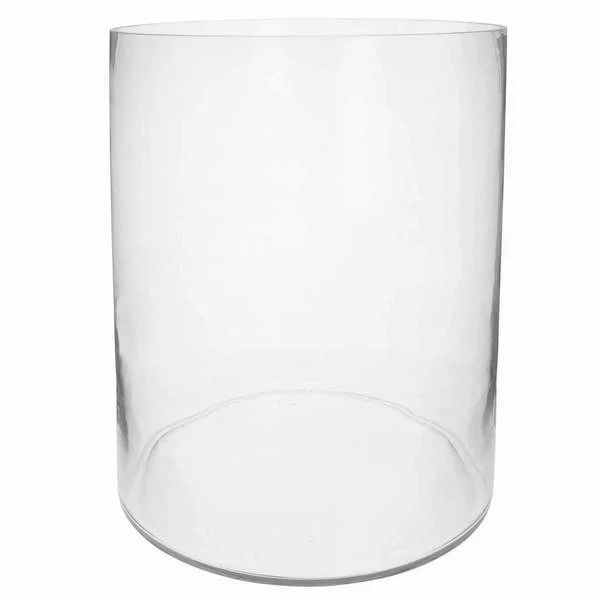 Benzara Grand Cylindrical Shaped Vase with Thick Wall Construction, Transparent