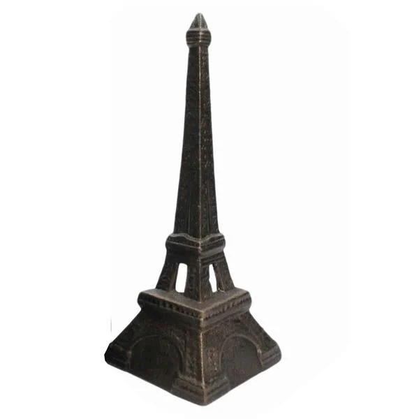 Benzara Eiffel Tower Metal Bookends with Hand painted Finish, Pair of 2, Bronze