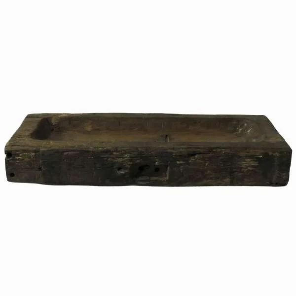 Benzara Antique and Traditional Style Trough Made from Salvaged Wood, Large, Brown