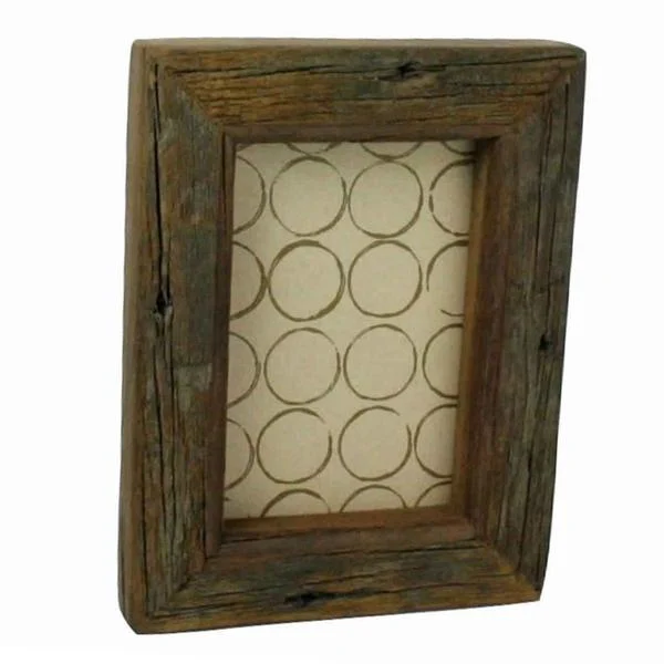 Benzara Antique Wooden Rectangular Picture Frame with Distressed Look, Small, Brown