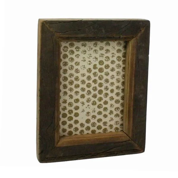 Benzara Antique Wooden Rectangular Photo Frame with Distressed Look, Medium, Brown
