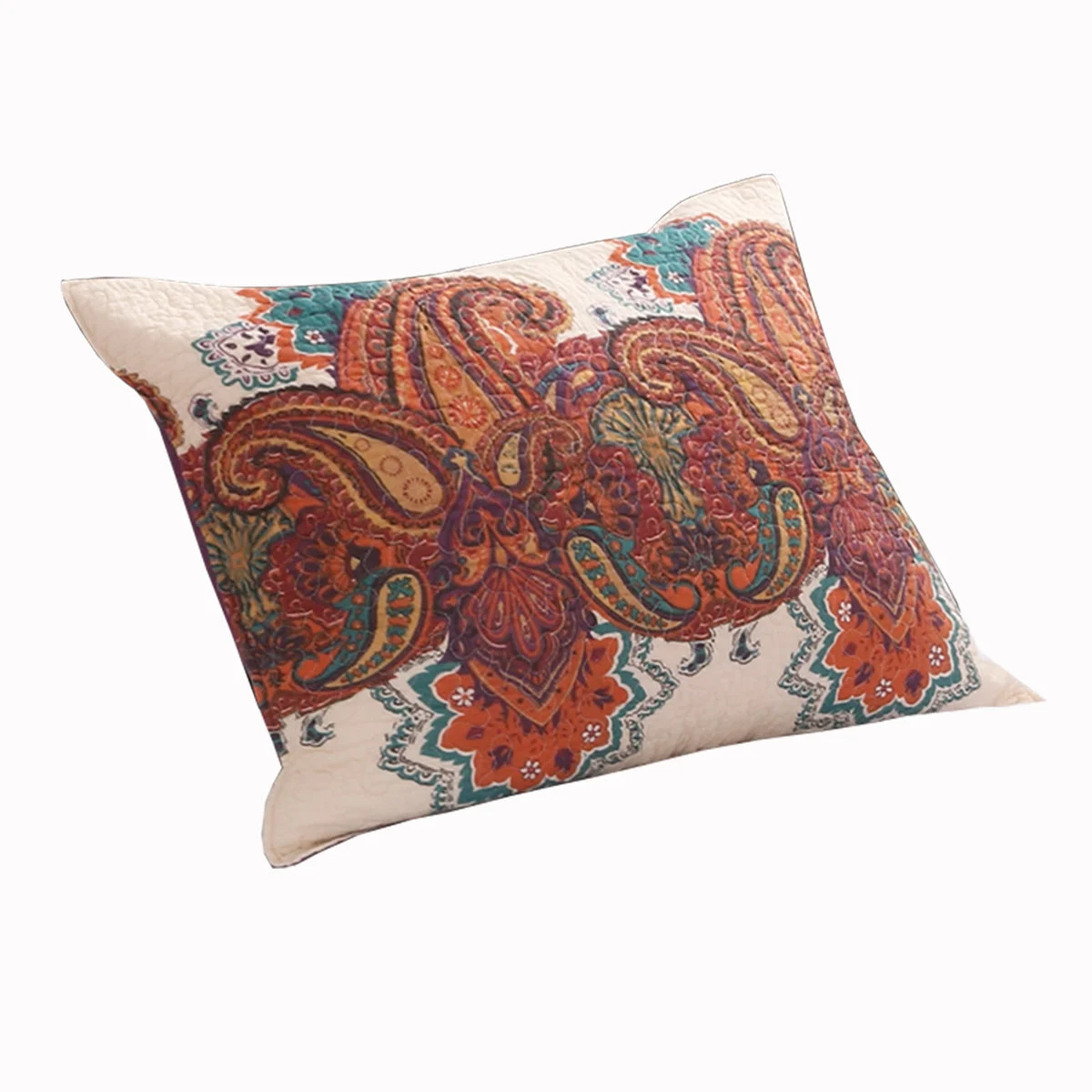Benzara 36 x 20 King Cotton Pillow Sham with Jacobean Print, Multicolor