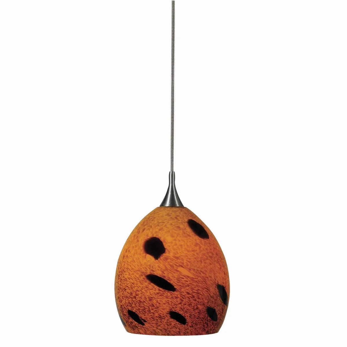 Benzara Spotted Amber Design Glass Shade Pendant Lighting with Canopy, Orange