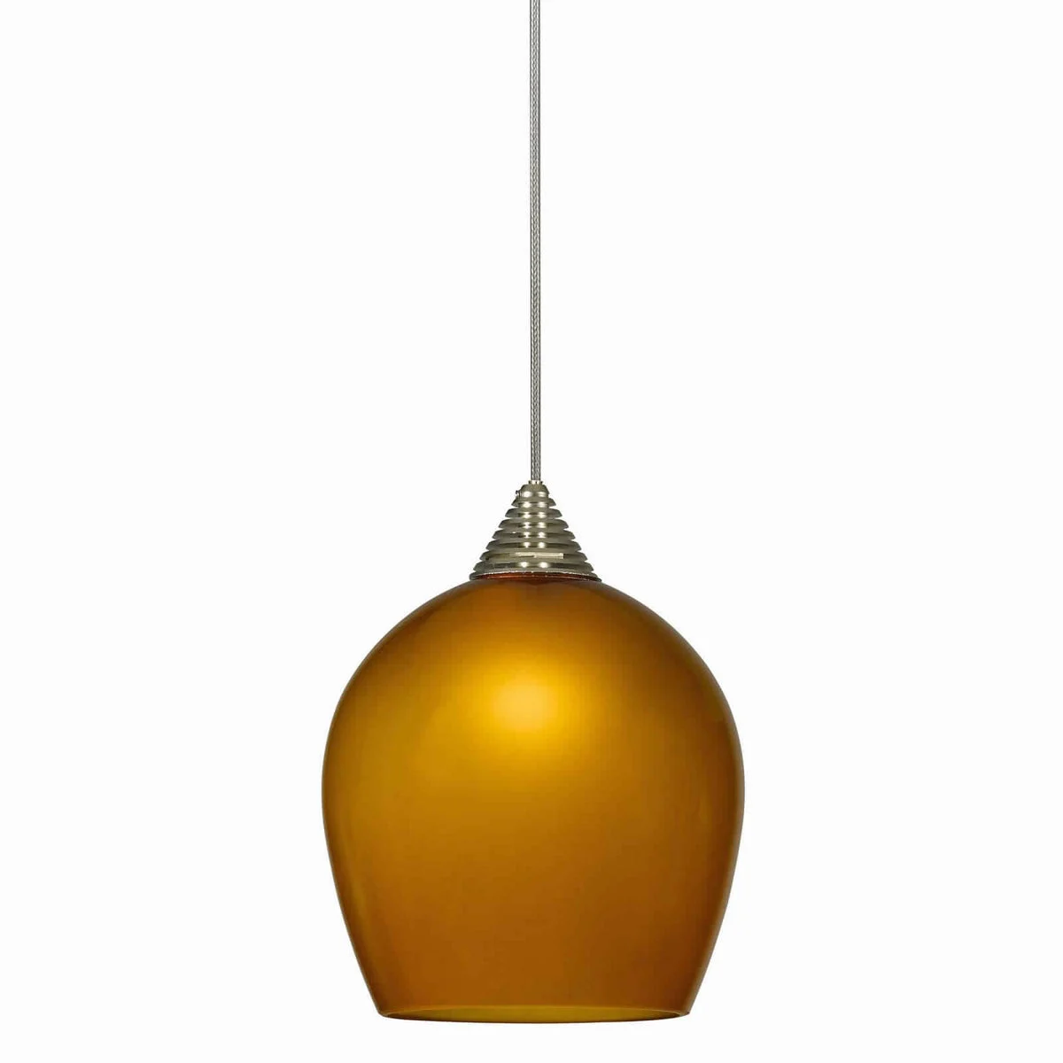 Benzara 5W Integrated Led Glass Pendant Lighting with Dimmer Feature, Dark Yellow