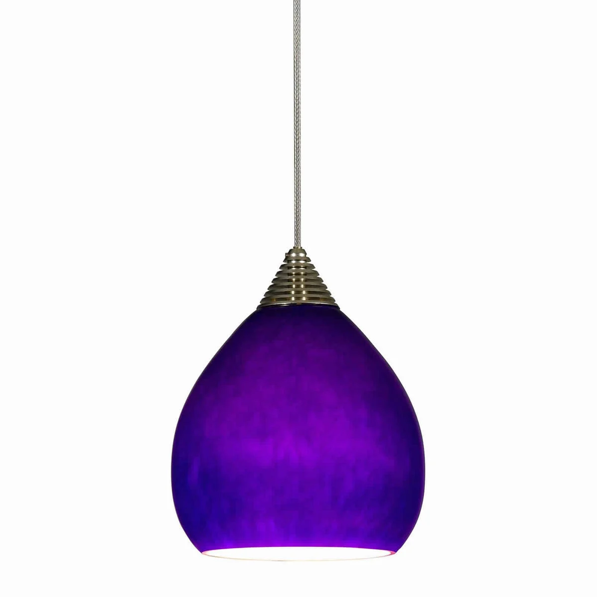 Benzara Integrated Led Glass Pendant Lighting with Dimmer Feature, Purple