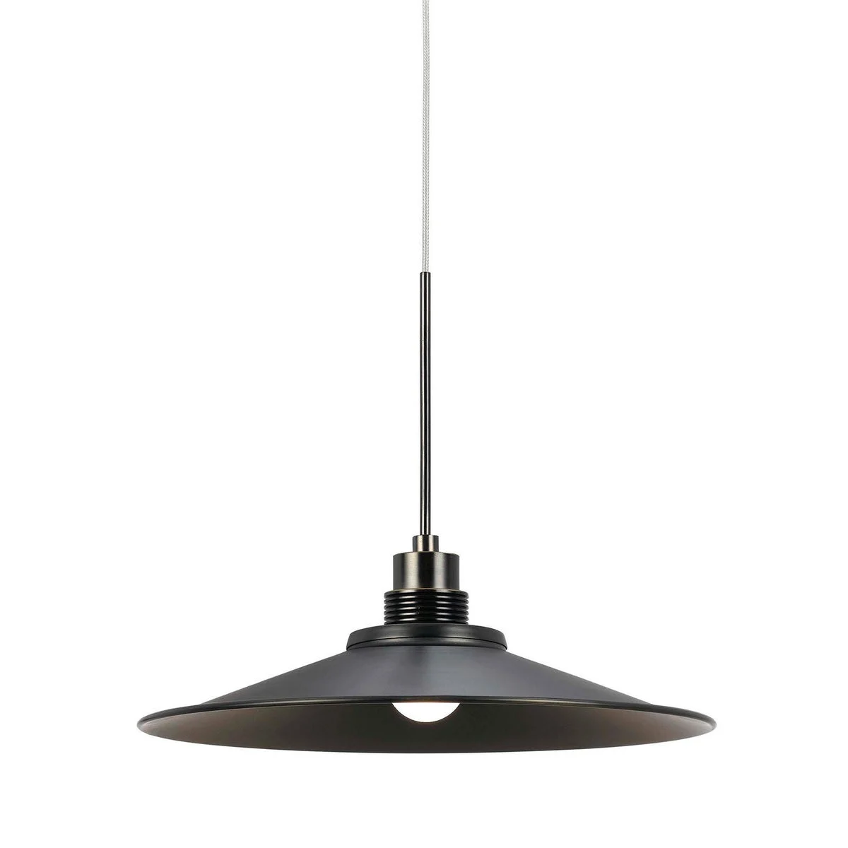 Benzara 9W Dimmable Led Metal Shade Pendant Lighting with Canopy, Black