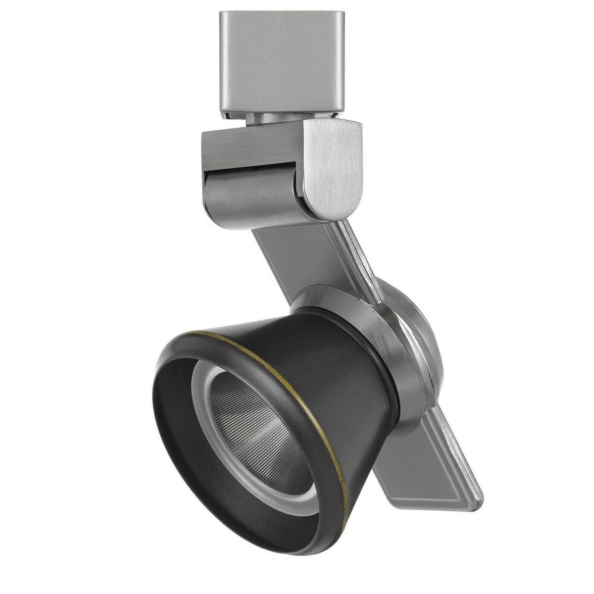 Benzara 12W Integrated Led Metal Track Fixture with Cone Head, Silver and Black