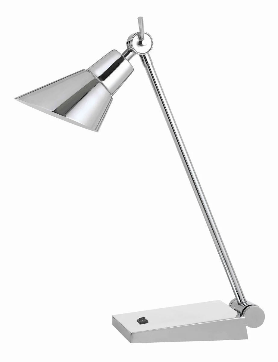 Benzara Adjustable Metal Led Desk Lamp with Rocker Switch, Chrome