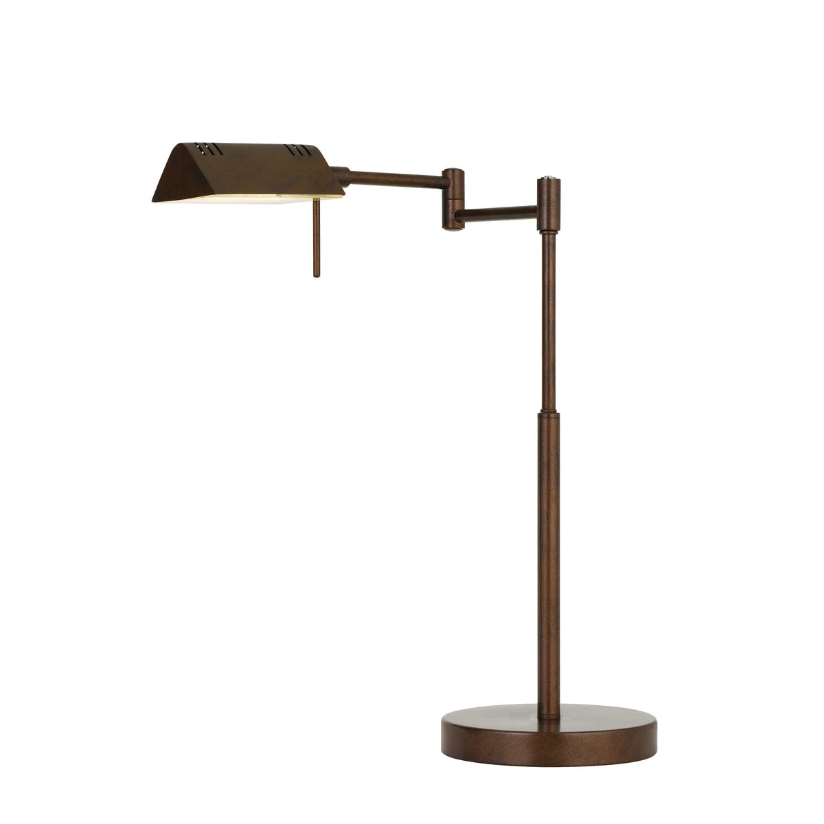 Benzara Metal Desk Lamp with Adjustable Arm and Dimmer Switch, Rustic Bronze