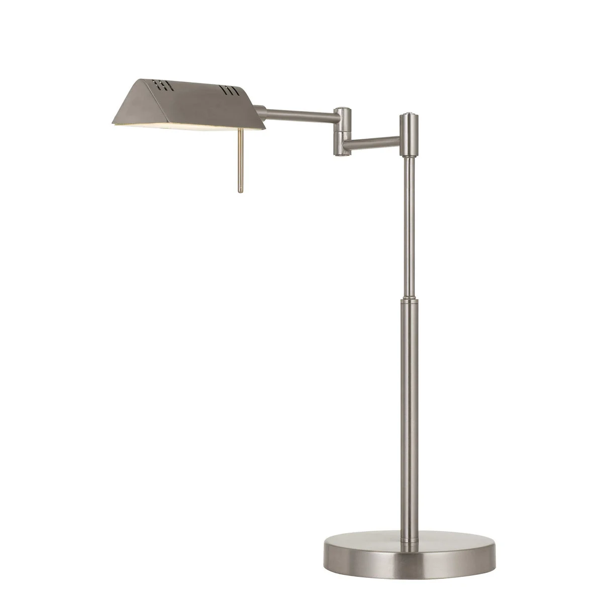 Benzara Metal Desk Lamp with Adjustable Arm and Dimmer Switch, Silver