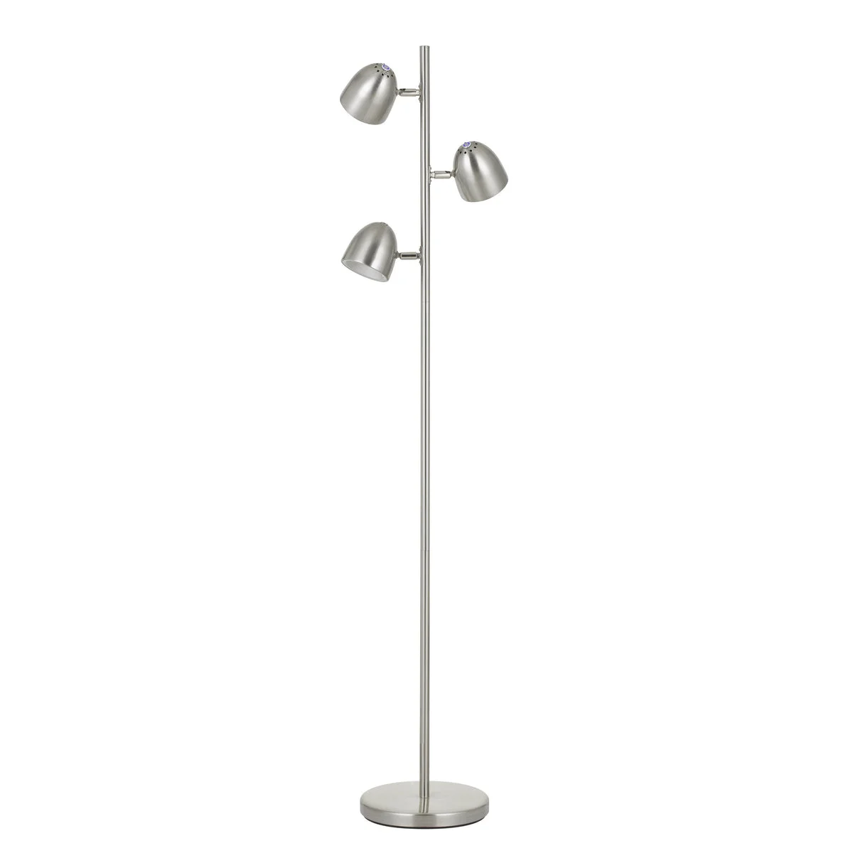 Benzara 3 Metal Heads Floor Lamp with Touch Sensor Dimmer Control, Chrome