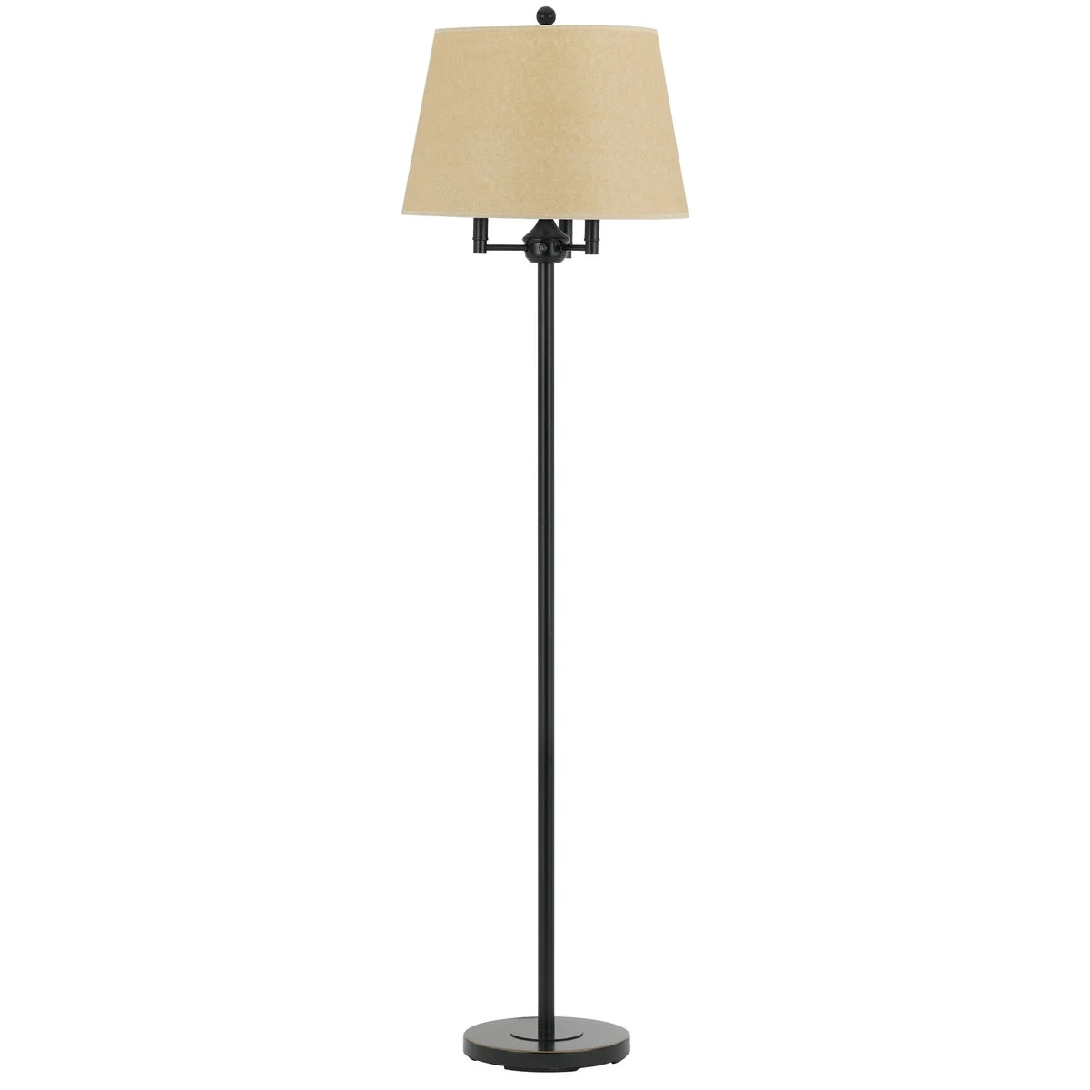 Benzara Metal Floor Lamp with Tapered Drum Shade and Stalk Support, Dark Bronze