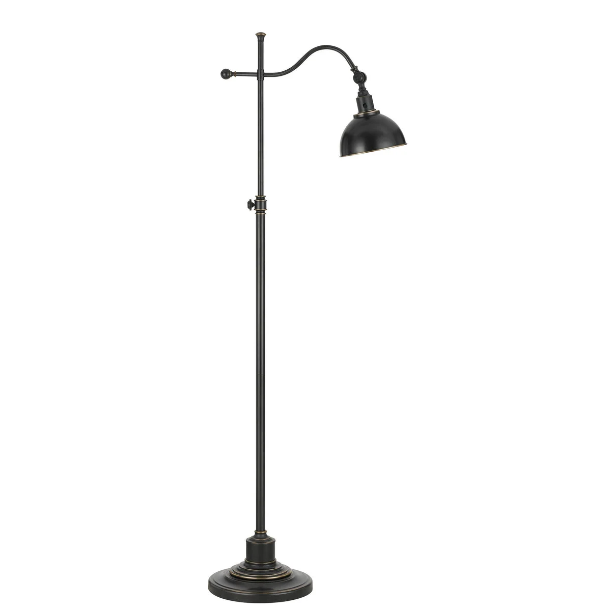 Benzara 60 Watt Metal Lamp with Adjustable Pole and Bowl Shade, Black