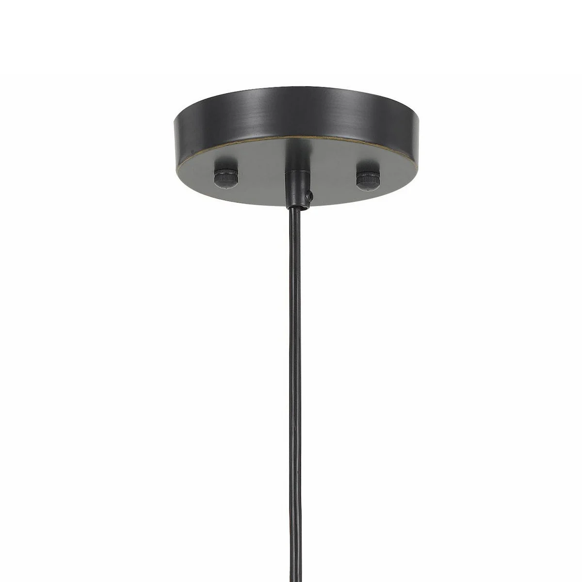 Benzara Glass Jar Design Pendant Lighting with Metal Frame, Black and Clear