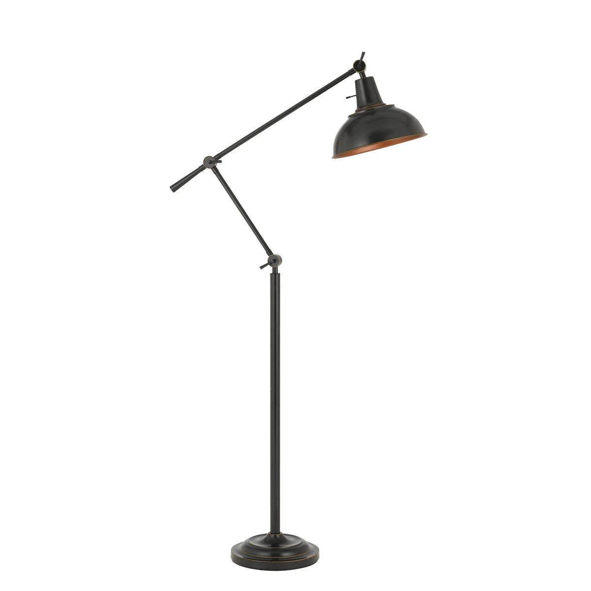 Benzara 100 Watt Metal Body Floor Lamp with Adjustable Height and Head, Black
