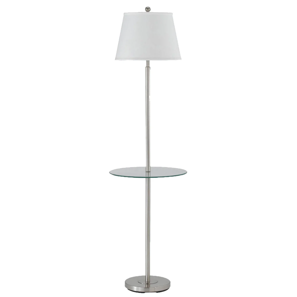 Benzara Metal Round 3 Way Floor Lamp with Spider Type Shade, Silver and Brown