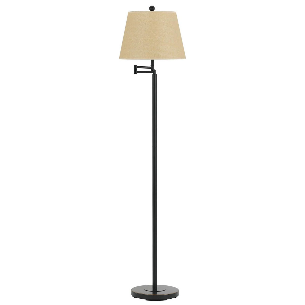Benzara Metal Round 3 Way Floor Lamp with Spider Type Shade, Dark Bronze and Brown