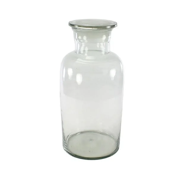 Benzara Cylindrical Shape Lidded Glass Jar, Extra Large, Clear