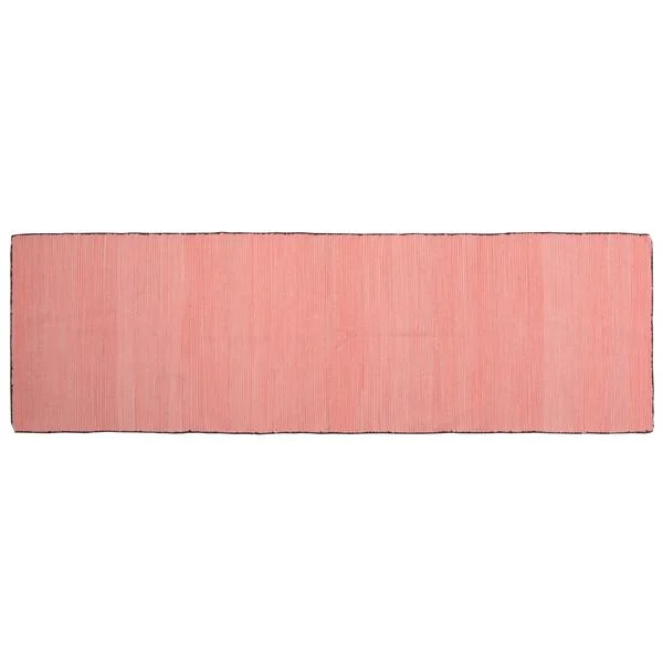 Benzara 2.5 X 8 Feet Rectangular Cotton Runner with Ribbed Details, Pink