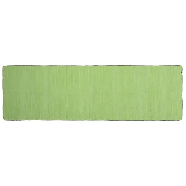 Benzara 2.5 X 8 Feet Rectangular Cotton Runner with Ribbed Details, Green