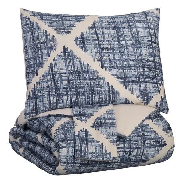 Benzara 3 Piece Fabric King Comforter Set with Pleated Design, Gray
