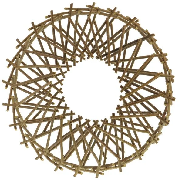 Benzara Decorative Expandable Willow Wreath, Natural Brown