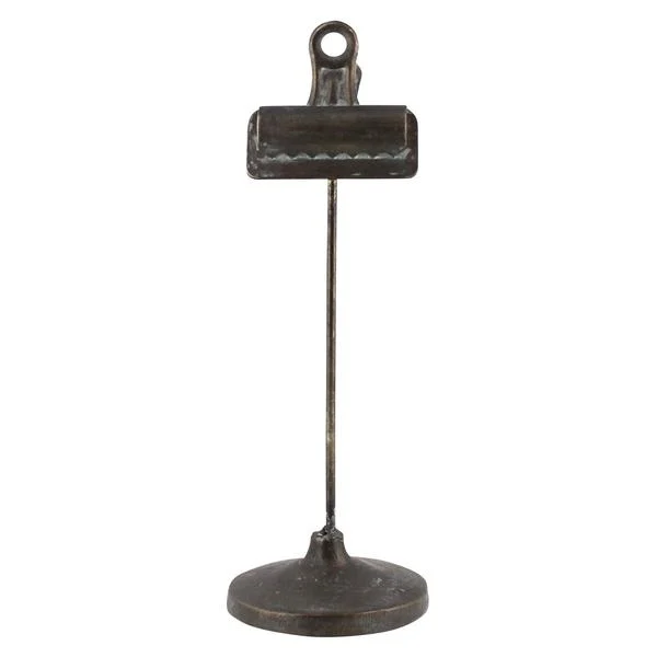 Benzara Tubular Metal Frame Stand with Clip, Small, Black