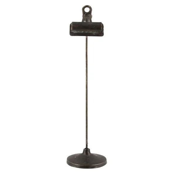 Benzara Tubular Metal Frame Stand with Clip, Large, Black