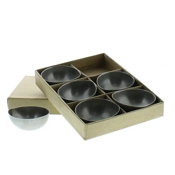 Benzara Antique Metal Tealight Holder with Box, Set of 6, Gray
