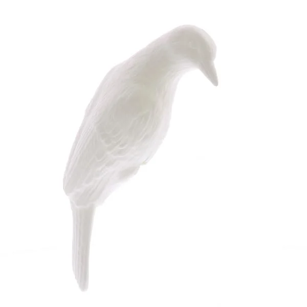 Benzara Bone China Sitting Bird Accentdecor with Hand Carved Details, White