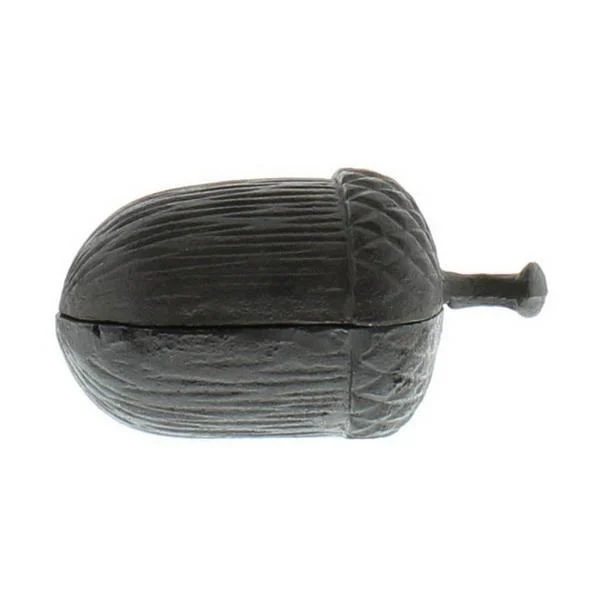 Benzara Metal Acorn Shaped Box with Textured Details, Gray