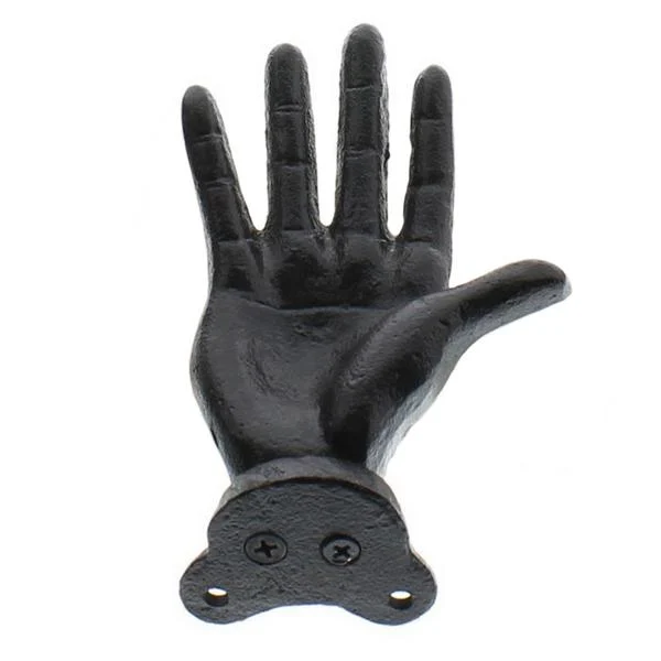 Benzara Metal Open Human Right Hand Walldecor with 2 Screw Mount, Antique Black