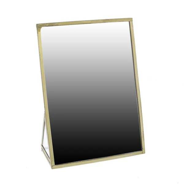 Benzara 6 Inch Metal Frame Vanity Mirror, Medium, Brown