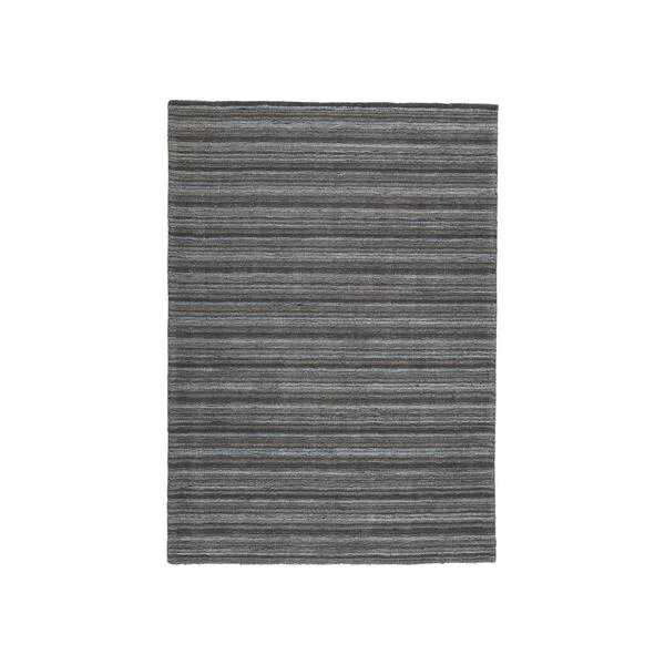 Benzara 84 x 60 Hand Loomed Woolen Rug with Stripe Print, Large, Gray