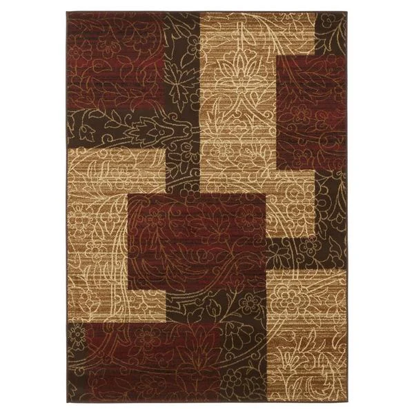 Benzara 86 x 62 Inches Polypropylene Rug with Floral Pattern, Multicolor
