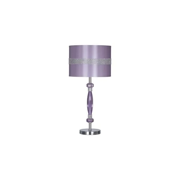 Benzara Acrylic and Metal Base Table Lamp with Fabric Shade, Purple