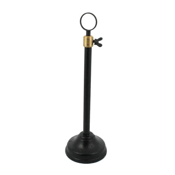Benzara 9 Inches Metal Telescopic Clip Stand, Black and Brass
