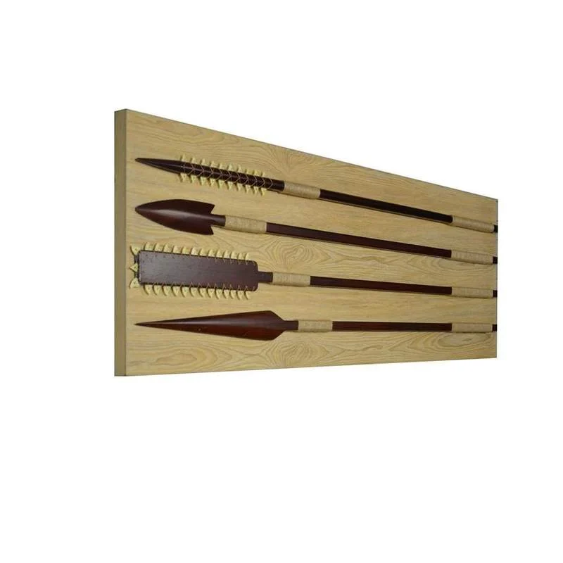 Benzara 26 x 24 Handmade Spear Engraved Shadow Box Wall decor, Brown