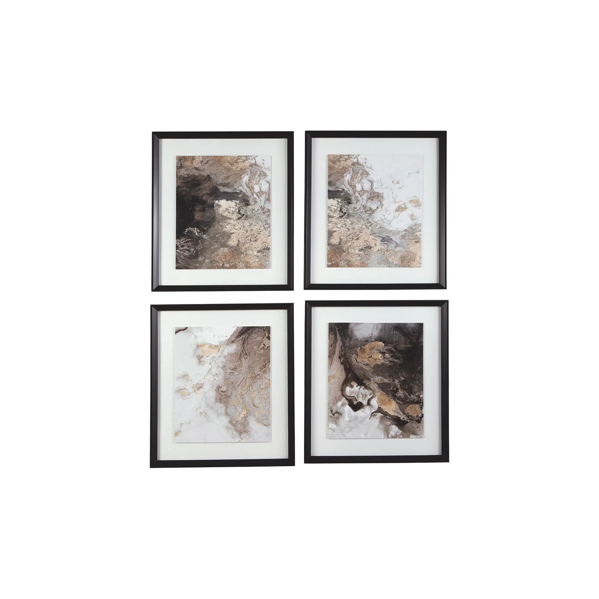 Benzara Abstract Design Rectangular Wall Art, Set of 4, Multicolor