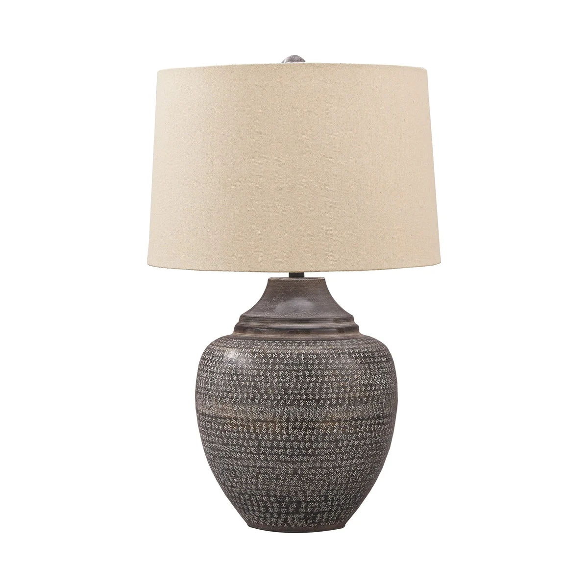 Benzara Metal Table Lamp with Urn Shape Base, Brown