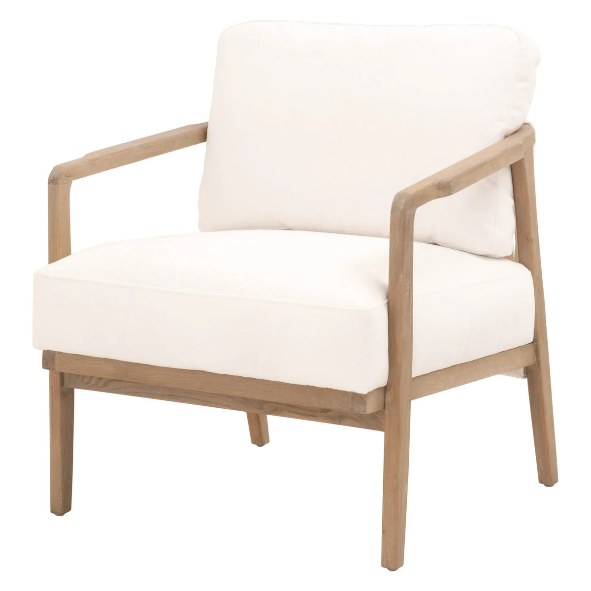 Benzara Curved Wooden Frame Club Chair with Interwoven Rope Design Back, Brown