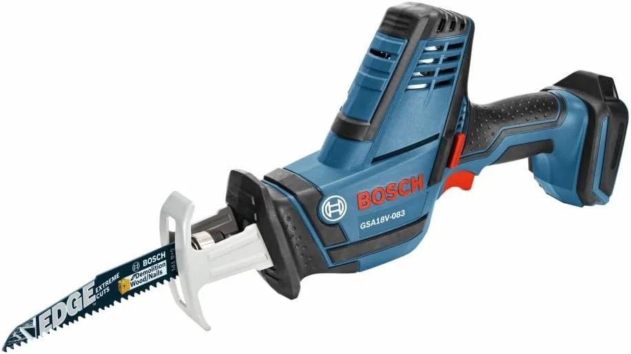 BOSCH GSA18V-083B 18V Cordless Reciprocating Saw – Lightweight & Compact, 0.83″ Stroke, 3,050 SPM, Variable-Speed Trigger, Toolless Blade Change, LED Light (Bare Tool)
