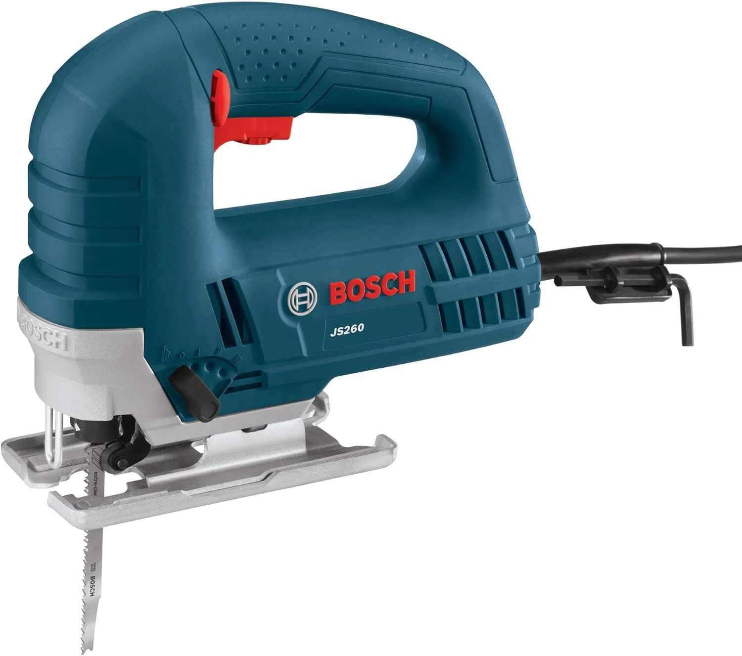 BOSCH JS260 Top-Handle Jig Saw – 6.0 Amp Motor, Variable Speed Control, Low-Vibration Plunging Design, Toolless Blade Change System