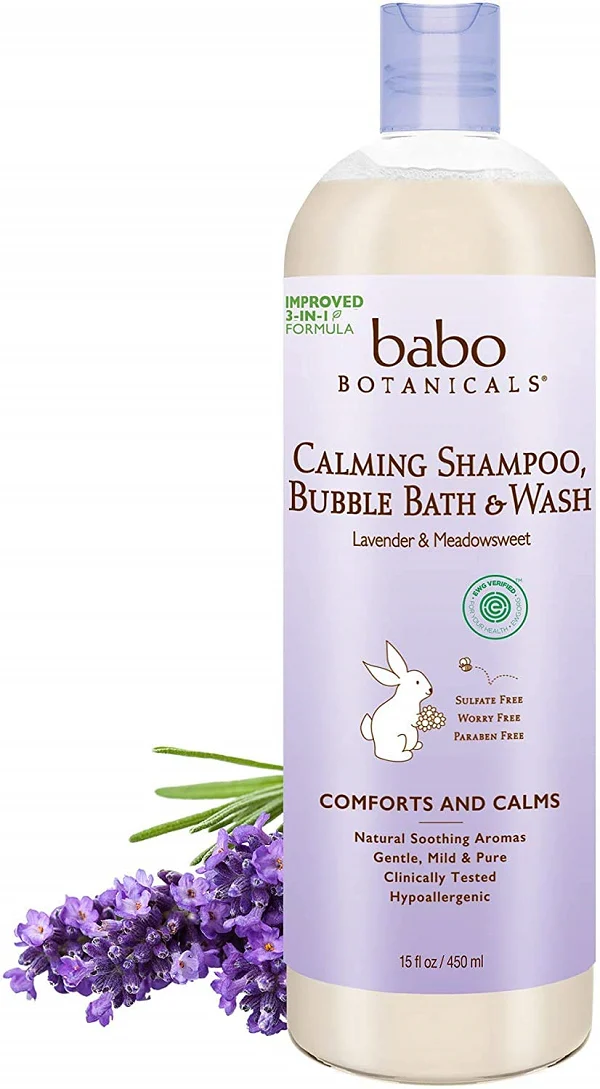 Babo Botanical Calming 3-in-1 Shampoo, Bubble Bath & Wash, Hypoallergenic, Vegan