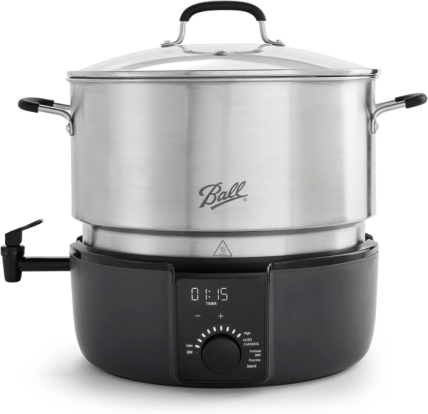 Ball EasyCanner Electric Water Bath Canner, 21-Quart Capacity, Automated Heating, Multicooker & Steamer Functionality