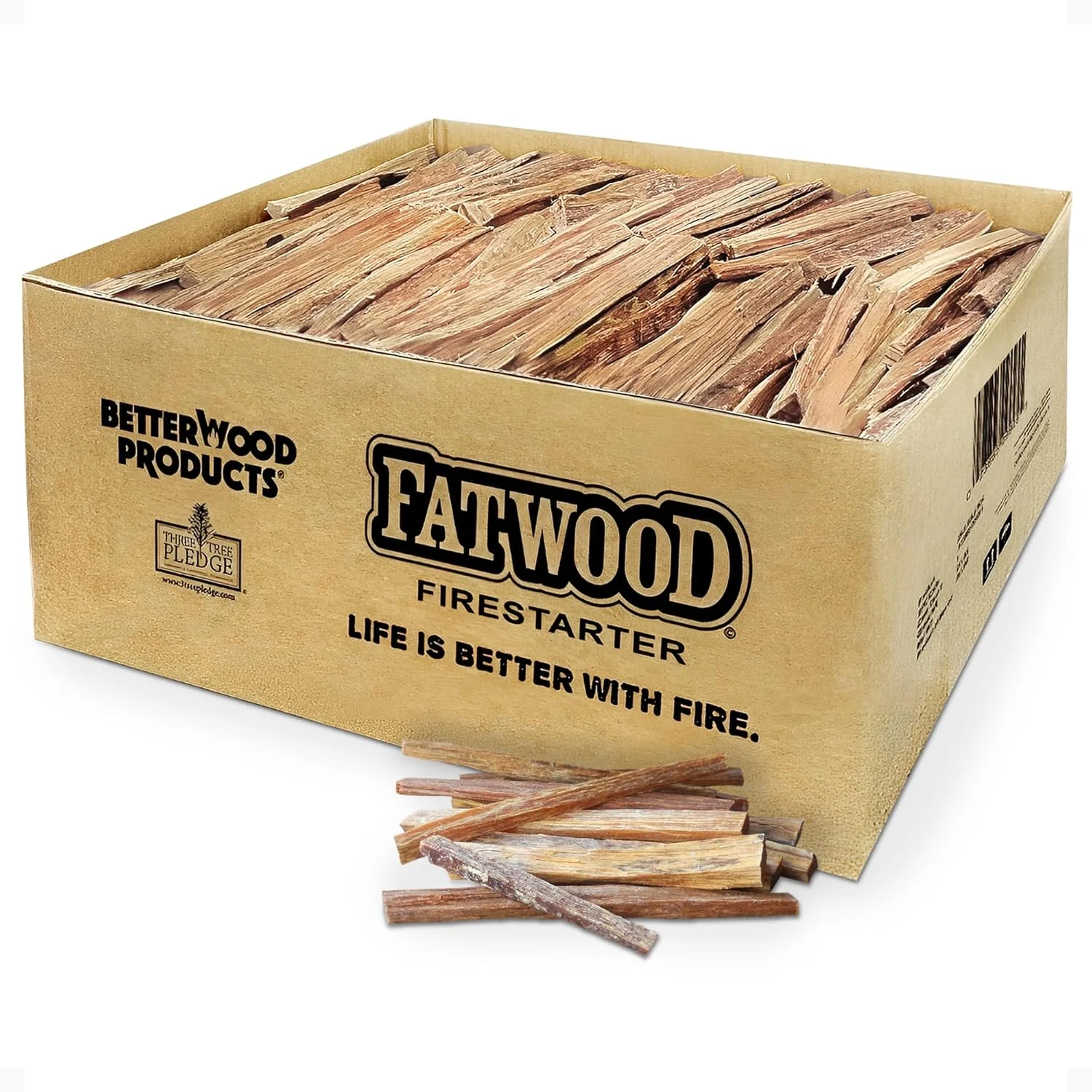 Better Wood Products Fatwood Fire Starter Sticks, Fireplace & Campfires, 50 Lbs – Firewood Starters for Indoor and Outdoor Use – Ideal for BBQ, Camping, Stove, Pit and Chimney