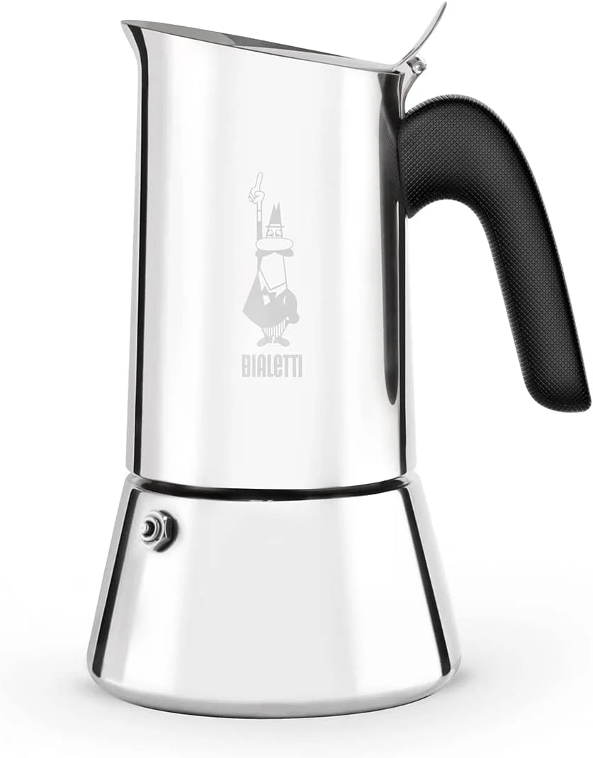 Bialetti Venus 6-Cup Stainless Steel Induction-Capable Stovetop Espresso Maker, Silver